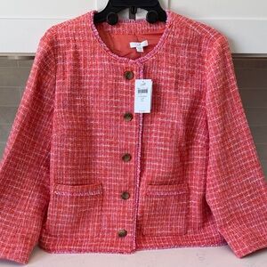 J. Jill Coral Tweed Blazer